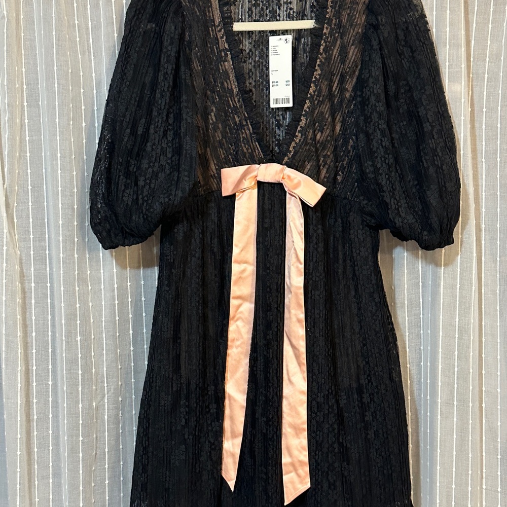 Kimchi Blue Black Babydoll Lace Dress